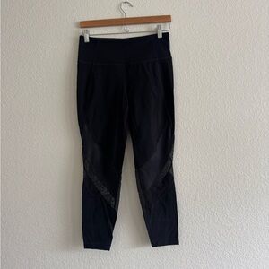 Athleta Black Leggings with Mesh Detail